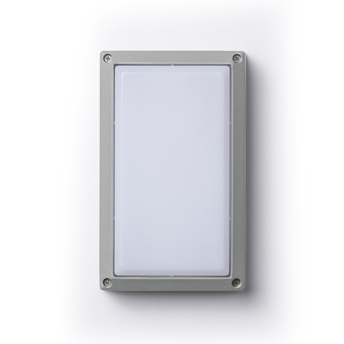 Corp de iluminat exterior din aluminiu turnat sub presiune cu difuzor opal pentru montare de tavan, ASPEN montat pe suprafață gri argintiu 230V LED 5W IP54 3000K