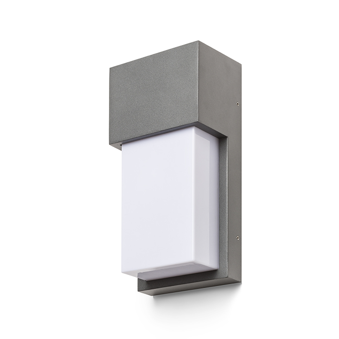 Corp de iluminat exterior din aluminiu turnat sub presiune, cu difuzor opal pentru montare pe perete, CHICAGO de antracit 230V LED E27 11W IP44