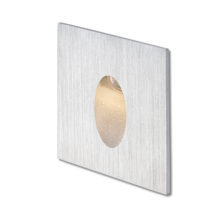 Corp de iluminat exterior încastrat cu LED și placă frontală metalică pentru direcționarea, ELICA SQ aluminiu 230V 3W IP54 3000K