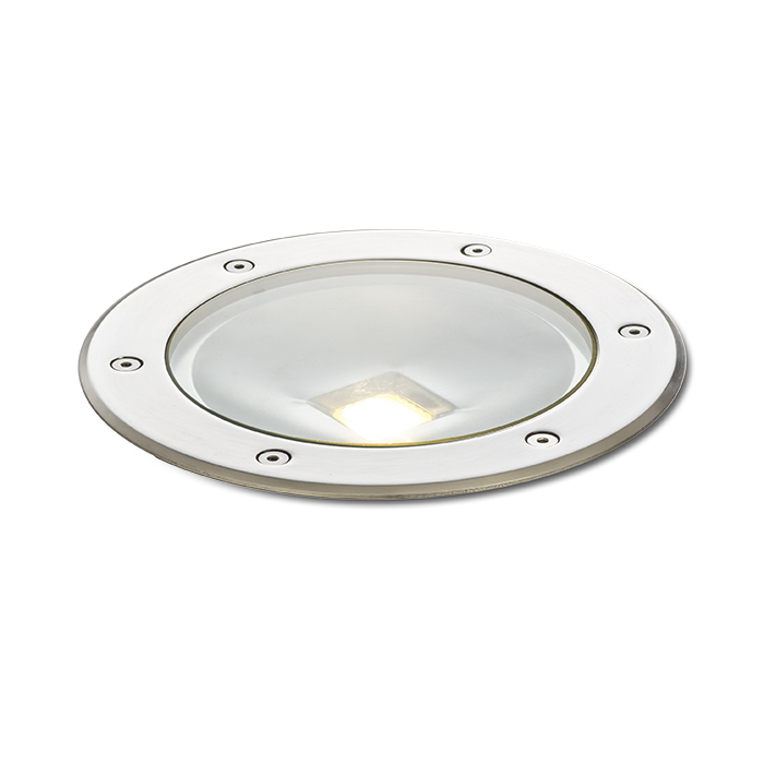 Corp de iluminat exterior încastrat în pământ cu LED diodă de mare putere, TERRA oţel inoxidabil 230V 20W 120° IP65 3000K