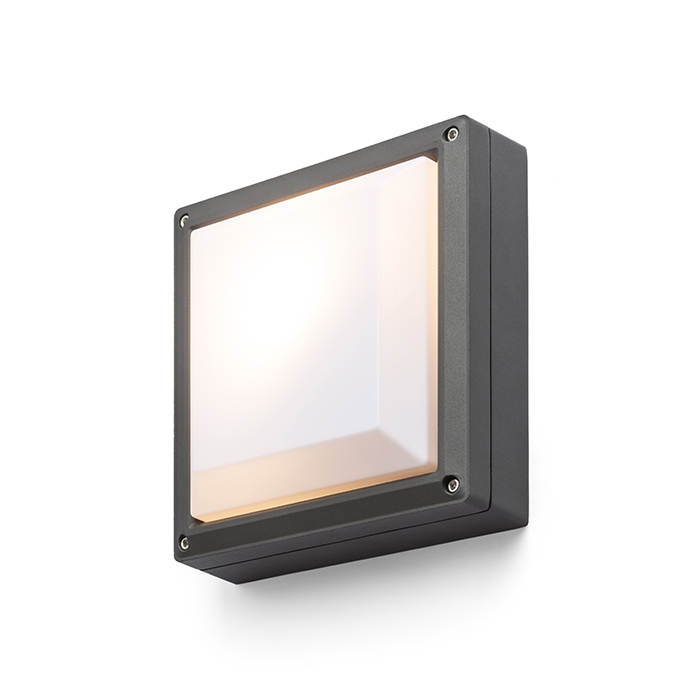 Corp de iluminat exterior montat pe perete pentru sursă de lumină economică E27 cu iluminare, DELTA 215 pe suprafață antracit 230V LED 15W IP54