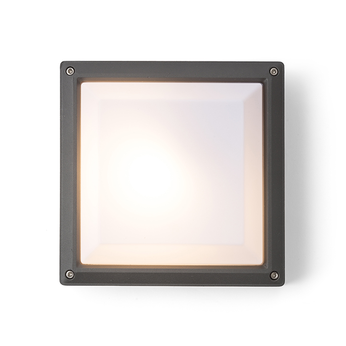Corp de iluminat exterior montat pe perete pentru sursă de lumină economică E27 cu iluminare, DELTA 215 pe suprafață antracit 230V LED 15W IP54