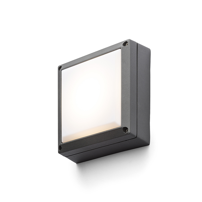 Corp de iluminat exterior montat pe perete pentru sursă de lumină economică GX53 cu iluminare, DELTA 145 pe suprafață antracit 230V 9W IP54