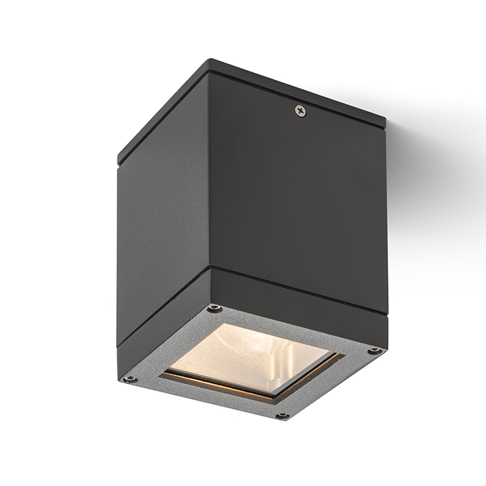Corp de iluminat exterior pentru surse de lumina LED PAR20, QUADRA M de tavan antracit 230V E27 8W IP54
