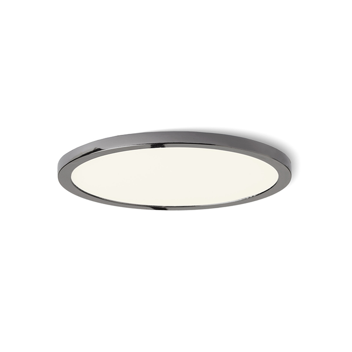 Corp de iluminat foarte subțire încastrat circular pentru LED-uri de înaltă luminozitate, HUE R 17 crom negru 230V LED 18W 3000K