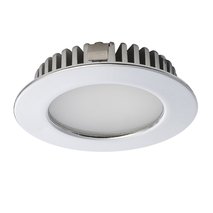 Corp de iluminat încastrat cu LED diode cu adâncime redusă, INEZ R crom 12V= 3W IP44 3000K