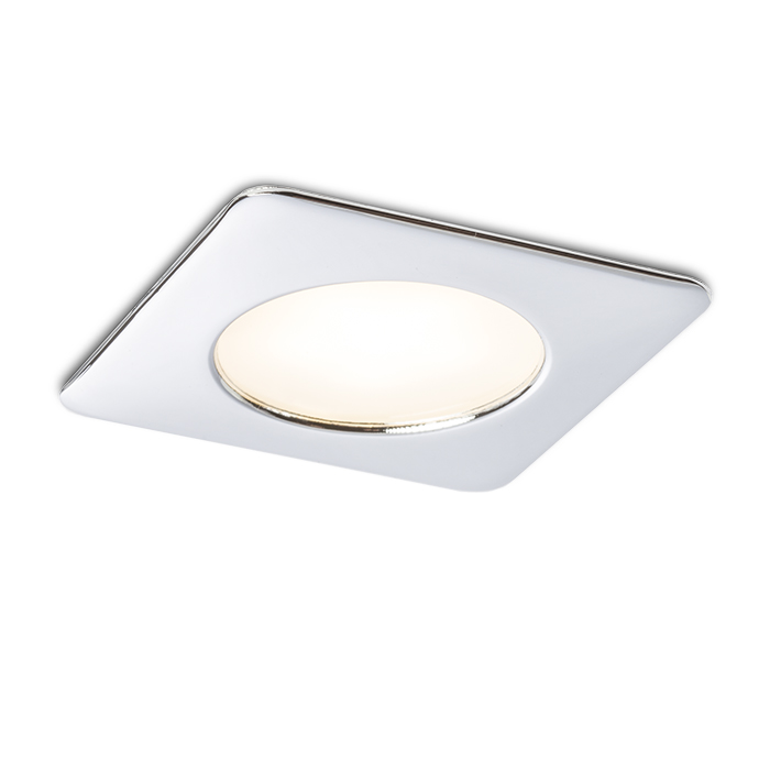 Corp de iluminat încastrat cu LED diode cu adâncime redusă, INEZ SQ crom 12V= 3W IP44 3000K