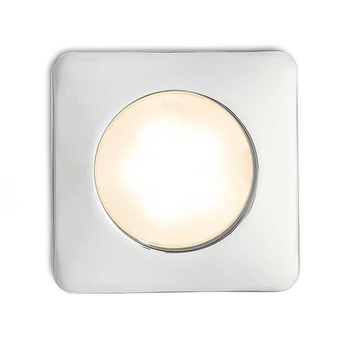 Corp de iluminat încastrat cu LED diode cu adâncime redusă, INEZ SQ crom 12V= 3W IP44 3000K