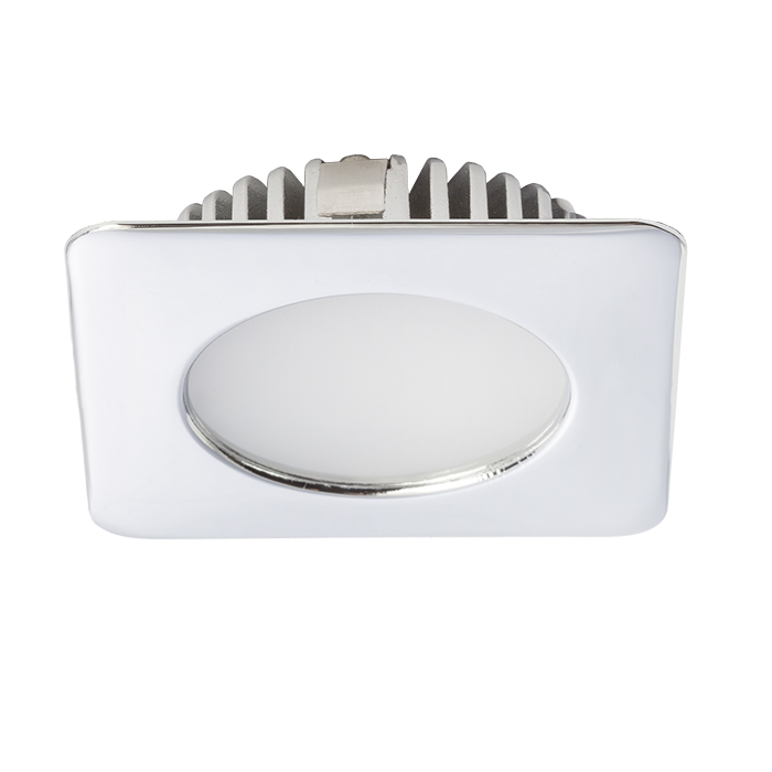 Corp de iluminat încastrat cu LED diode cu adâncime redusă, INEZ SQ crom 12V= 3W IP44 3000K