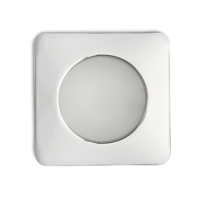 Corp de iluminat încastrat cu LED diode cu adâncime redusă, INEZ SQ crom 12V= 3W IP44 3000K