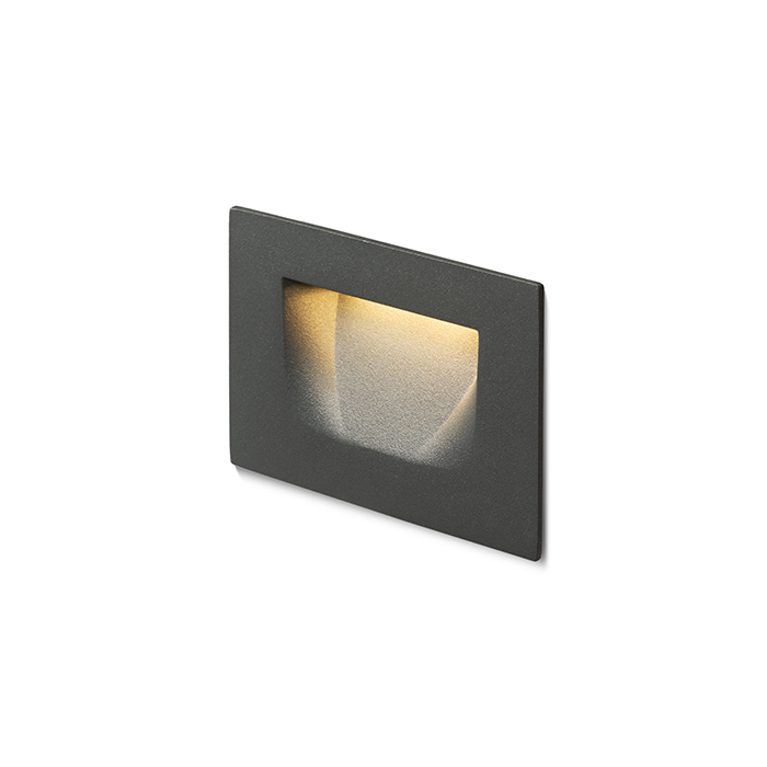 Corp de iluminat încastrat de perete cu LED pentru iluminarea orientativă a trotuarelor, scărilor, PER antracit 230V 3W IP54 3000K