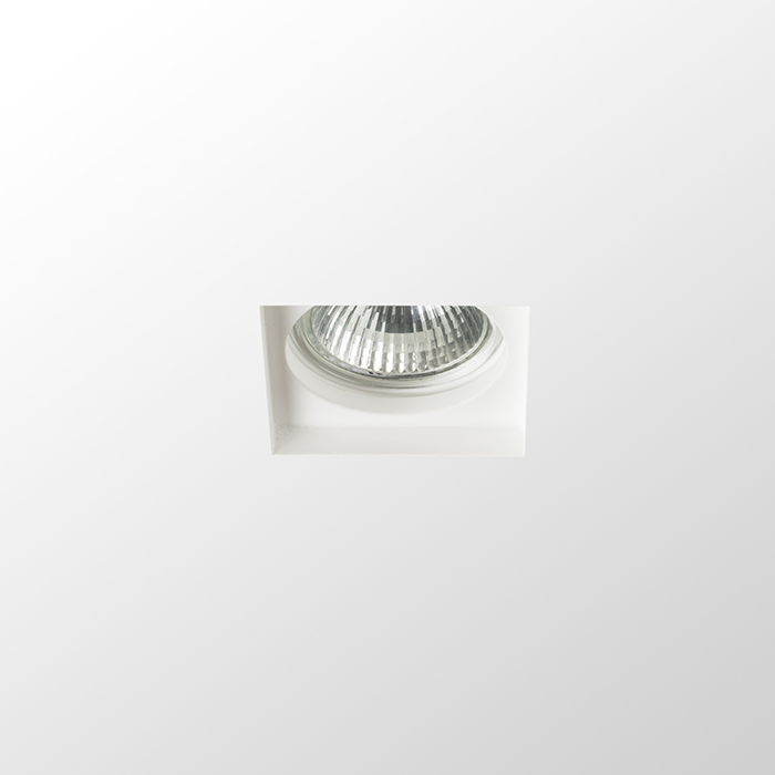 Corp de iluminat încastrat din gips cu finisaj fără rame pentru sursă de lumină cu soclu GU10, DANDY SQ în rigips 230V LED 8W