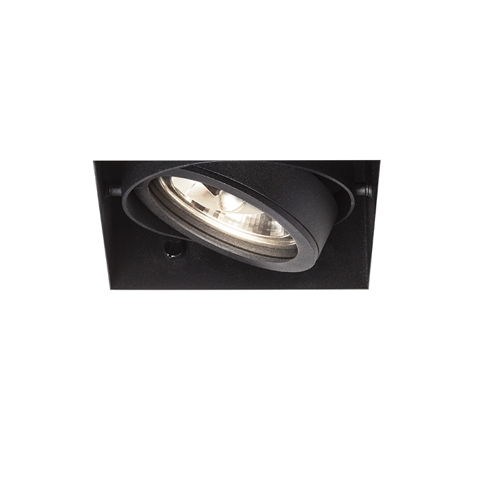 Corp de iluminat încastrat fără ramă cu plasare cardanică a sursei de lumină, ELECTRA I negru 12V LED G53 15W