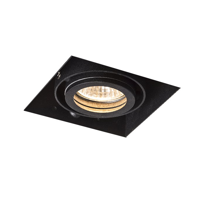 Corp de iluminat încastrat fără ramă cu plasare cardanică a sursei de lumină, ELECTRA I negru 230V GU10 50W
