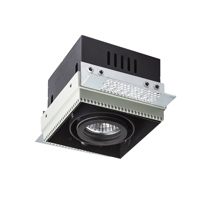 Corp de iluminat încastrat fără ramă cu plasare cardanică a sursei de lumină, ELECTRA I negru 230V GU10 50W