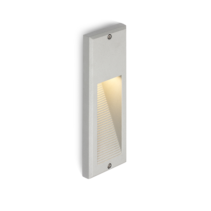 Corp de iluminat încastrat în exterior în perete, FACA gri argintiu 230V LED 2W IP54 3000K