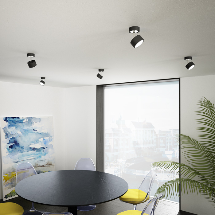 Corp de iluminat înclinabil pe bază, PIXIE directional negru crom 230V LED GX53 7W