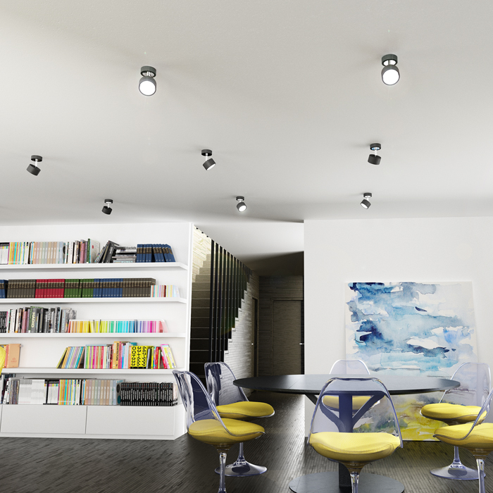 Corp de iluminat înclinabil pe bază, PIXIE directional negru crom 230V LED GX53 7W