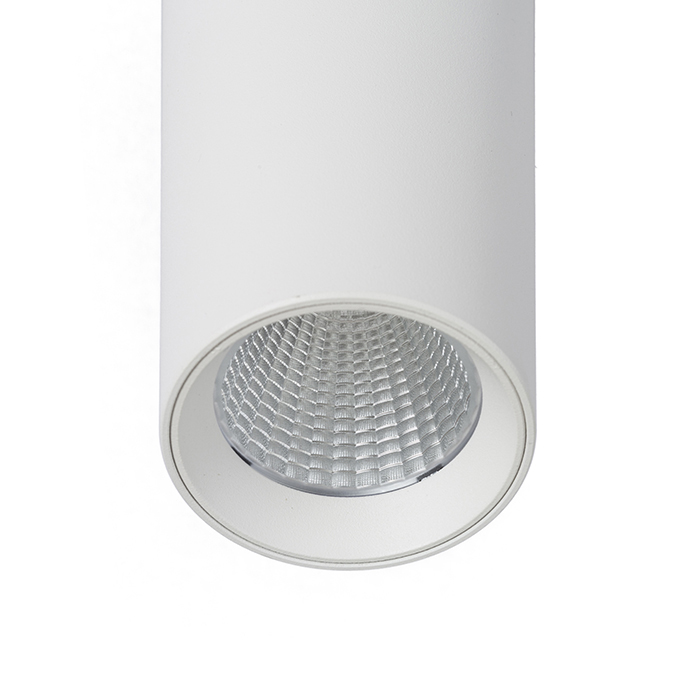 Corp de iluminat LED cilindric supsendat potrivit pentru suspendare deasupra la contoare de bar ori, MAVRO suspendat alb 230V 12W 38° 3000K