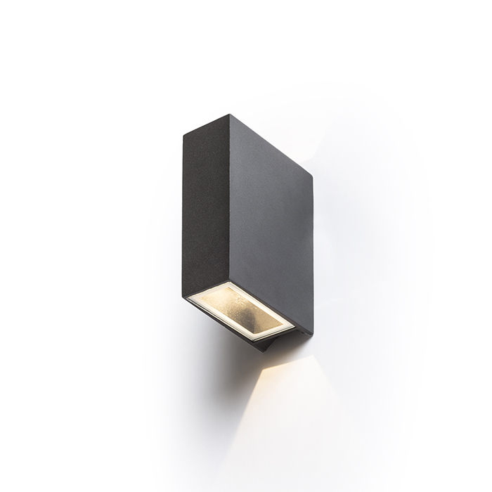 Corp de iluminat LED de exterior de perete pentru iluminare SUS / JOS, UKKO negru 230V 2x3W 55° IP54 3000K