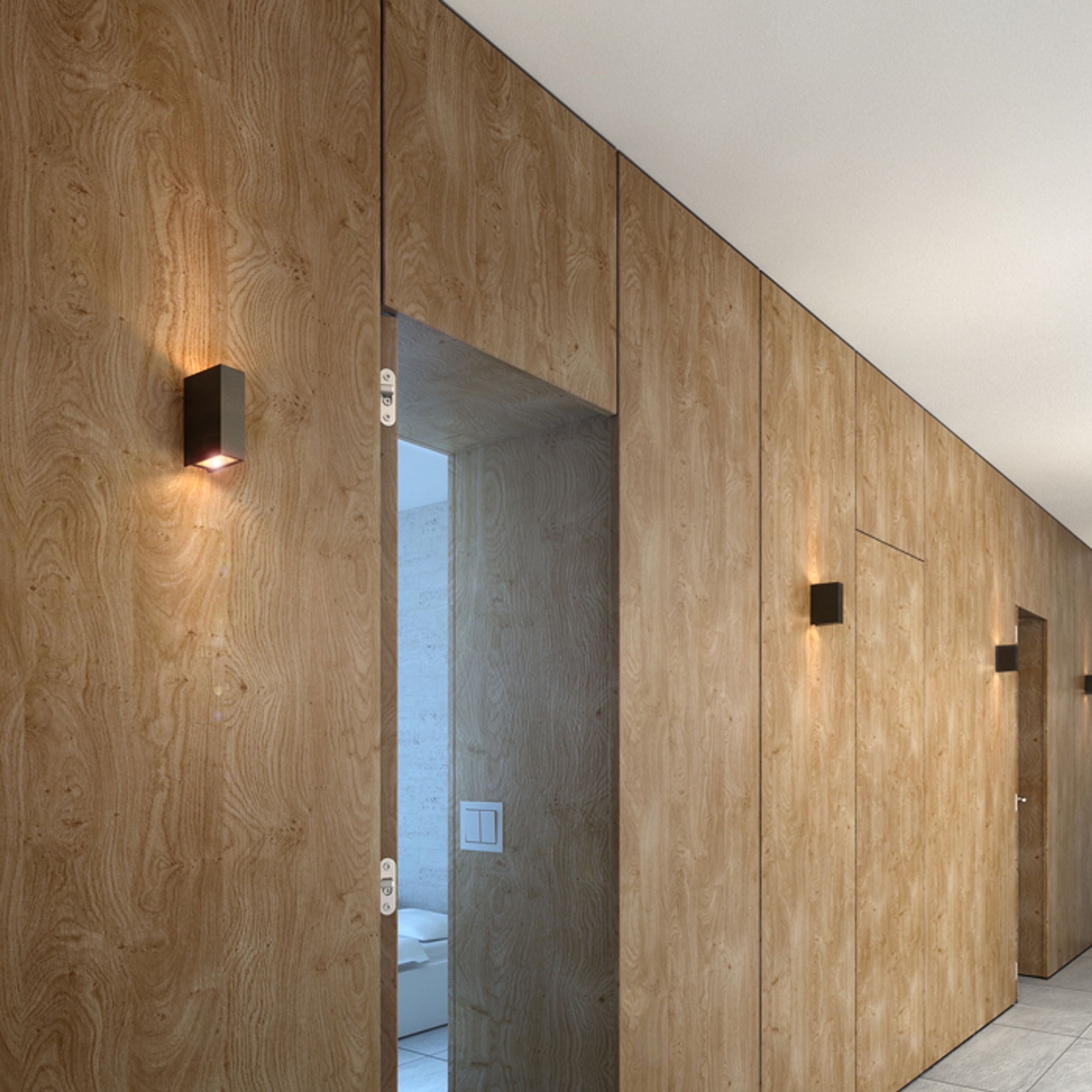 Corp de iluminat LED de exterior de perete pentru iluminare SUS / JOS, UKKO negru 230V 2x3W 55° IP54 3000K