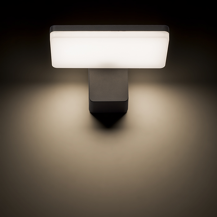 Corp de iluminat LED de perete cu iluminare în jos din aluminiu turnat sub presiune, RINA antracit 230V 12W IP65 3000K