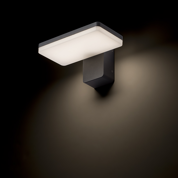 Corp de iluminat LED de perete cu iluminare în jos din aluminiu turnat sub presiune, RINA antracit 230V 12W IP65 3000K