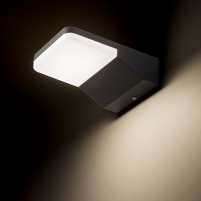 Corp de iluminat LED de perete cu iluminare în jos din aluminiu turnat sub presiune, VIRGO antracit 230V 9W IP65 3000K