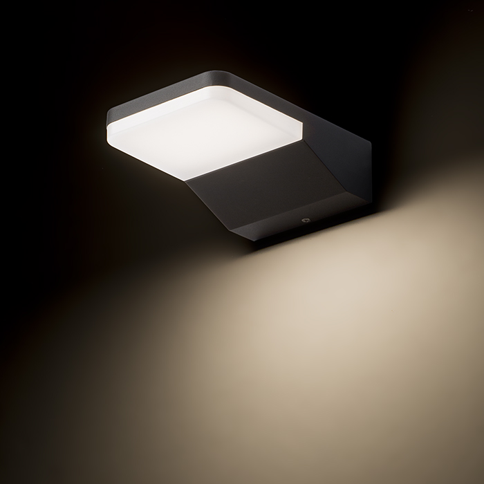 Corp de iluminat LED de perete cu iluminare în jos din aluminiu turnat sub presiune, VIRGO antracit 230V 9W IP65 3000K