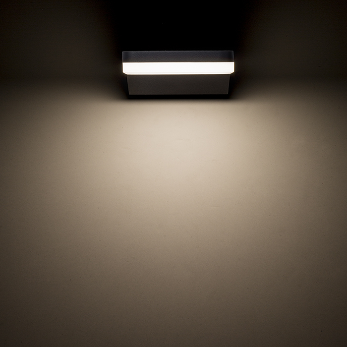 Corp de iluminat LED de perete cu iluminare în jos din aluminiu turnat sub presiune, VIRGO antracit 230V 9W IP65 3000K