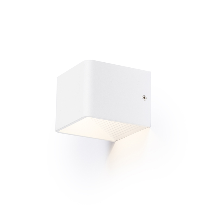 Corp de iluminat LED, de perete, cubic, cu colțuri rotunjite și suprafață reflectorizată, ONYX alb 230V LED 5W 3000K