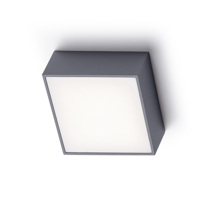 Corp de iluminat LED exterior din aluminiu turnat sub presiune cu difuzor opal, BONO montat pe suprafață antracit 230V 4W IP65 3000K