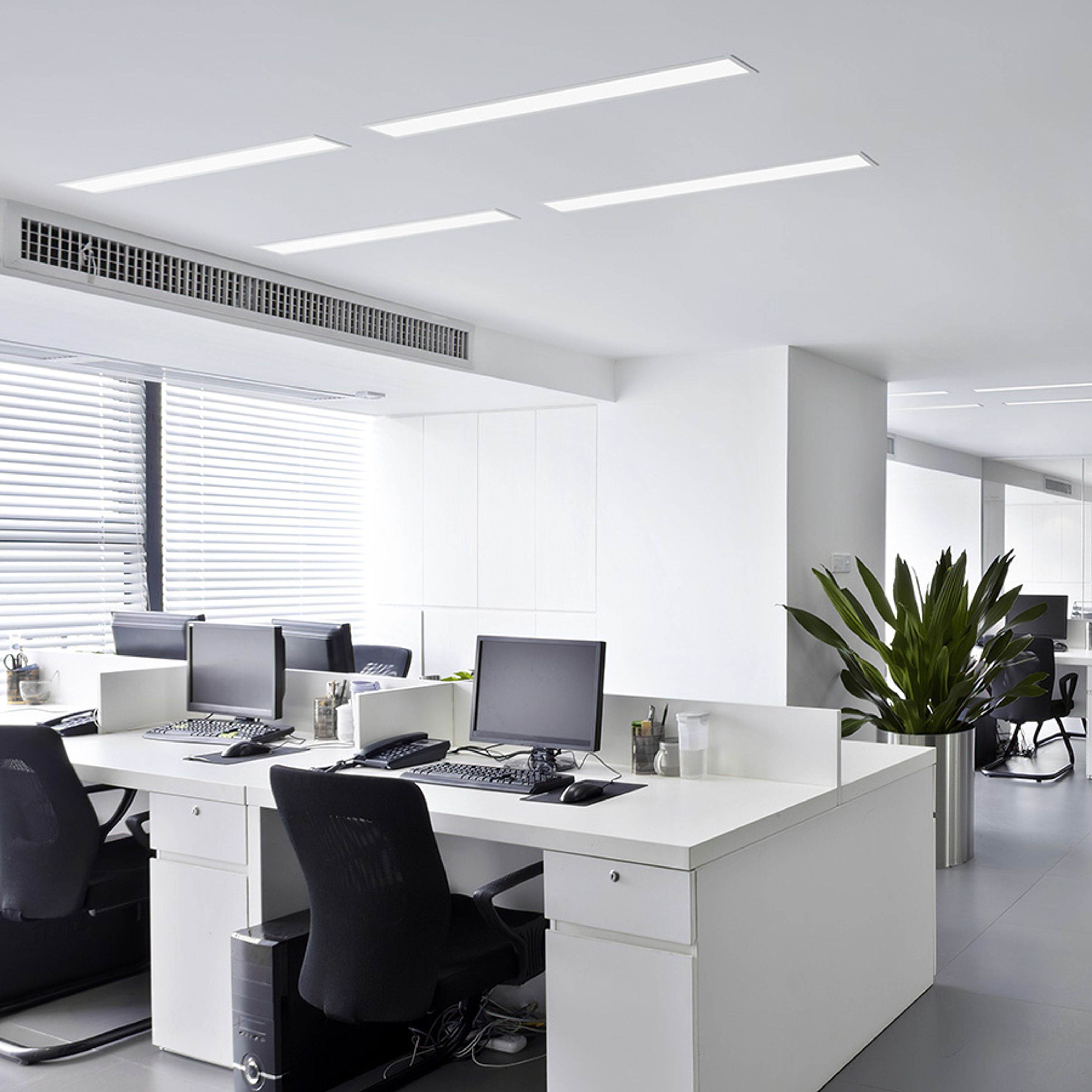Corp de iluminat LED liniar încastrat pentru montarea la tavan de gips-carton, PESANTE 90 alb 230V 40W 3000K