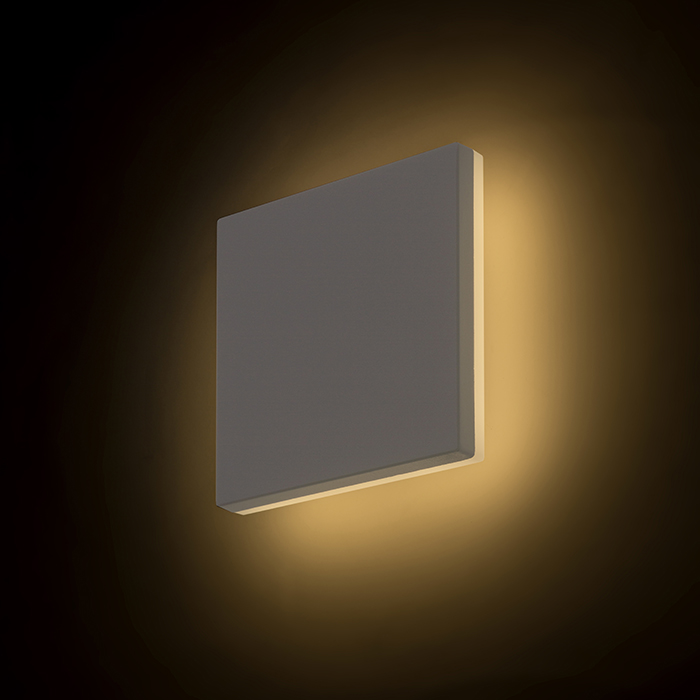 Corp de iluminat LED pătrat montat pe perete pentru iluminare indirectă prin reflectare din perete ATHI, alb, 230V, 9.6W, IP54, 3000K