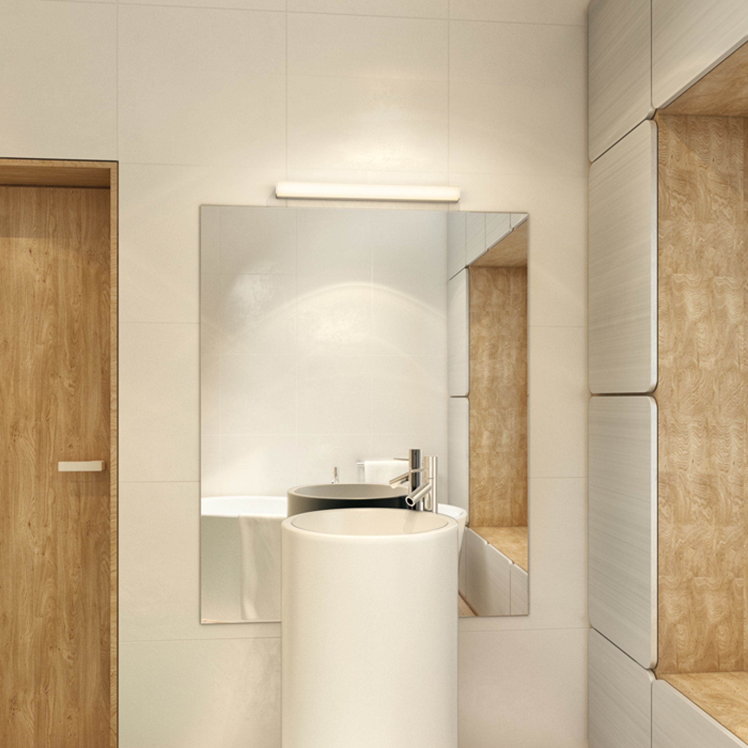 Corp de iluminat linear LED pentru baie, LEVIA 60 de perete crom 230V 12W 120° IP44 3000K