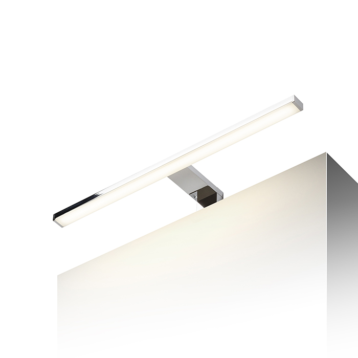 Corp de iluminat liniar pentru baie LED pe un cuier pentru montarea pe un dulap sau pe un raft, BALEA 500 pe crom 230V 7W 120° IP44 3000K