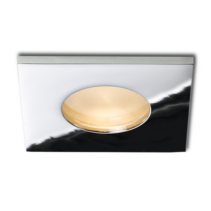 Corp de iluminat metalic încorporat, potrivit pentru medii, SPLASH SQ încastrat crom 230V LED GU10 8W IP65