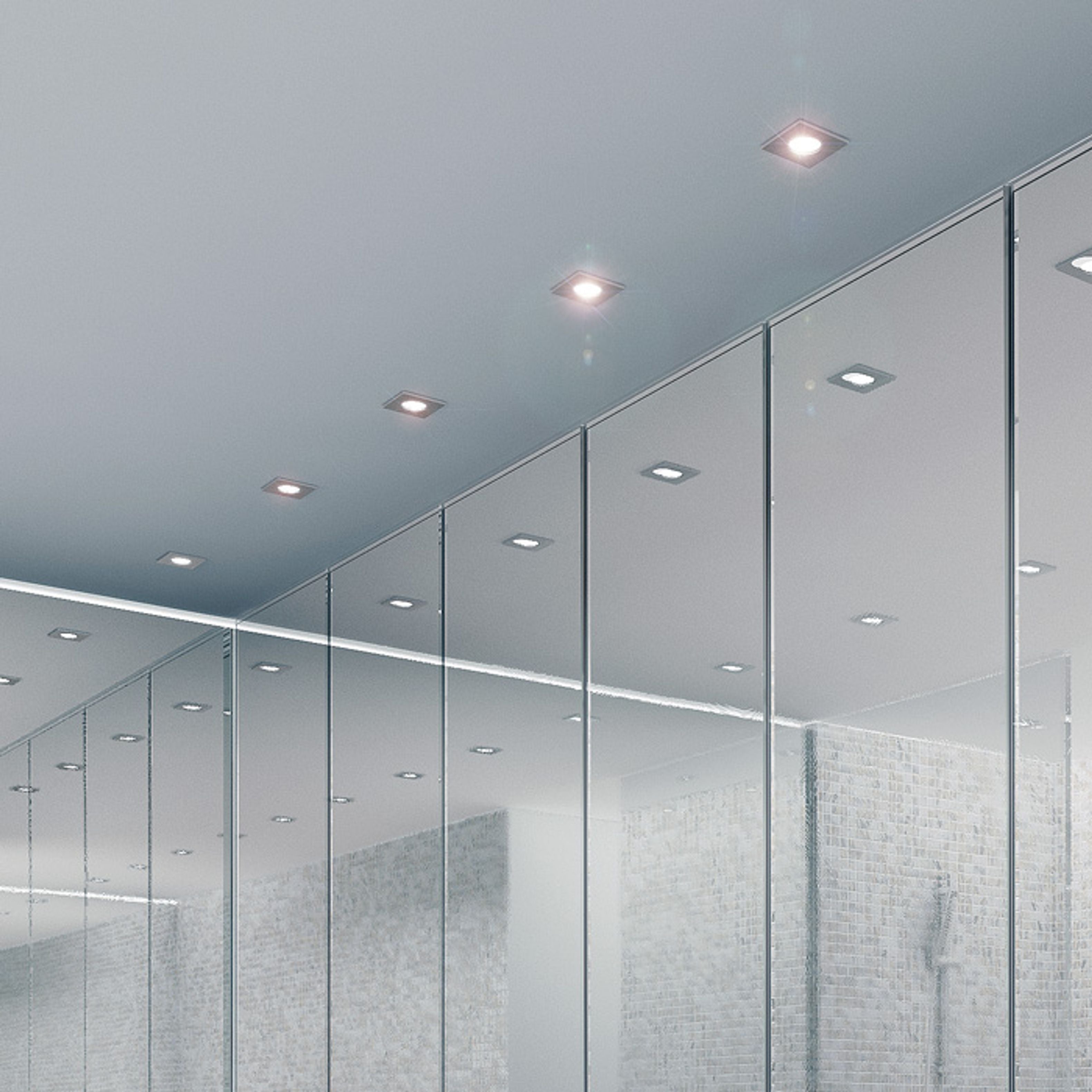Corp de iluminat metalic încorporat, potrivit pentru medii, SPLASH SQ încastrat crom 230V LED GU10 8W IP65