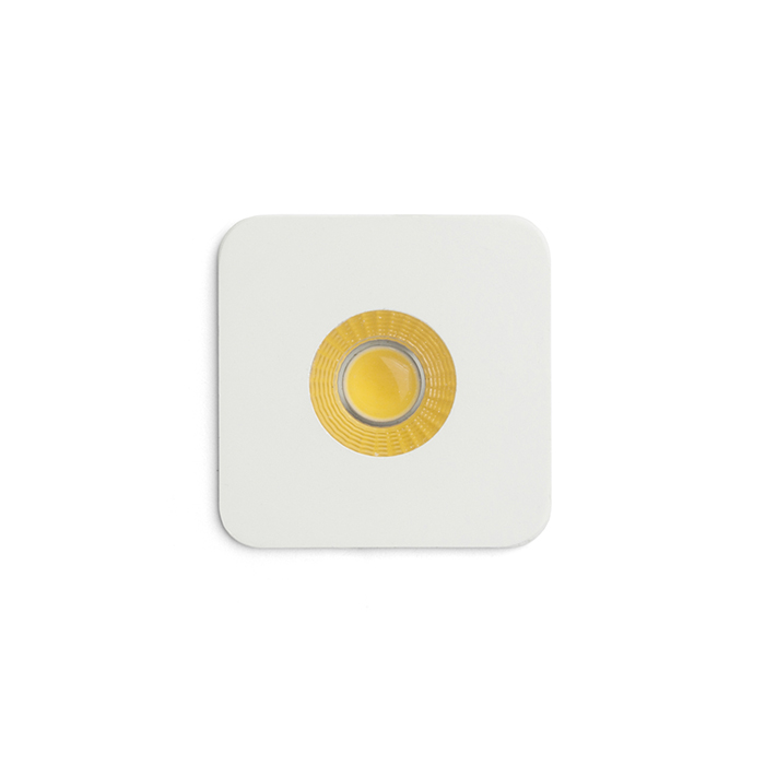 Corp de iluminat pătrat cu LED de orientare încastrat pentru montarea în pereți falși sau boltă, RIO SQ alb 230V 3W 22° 3000K