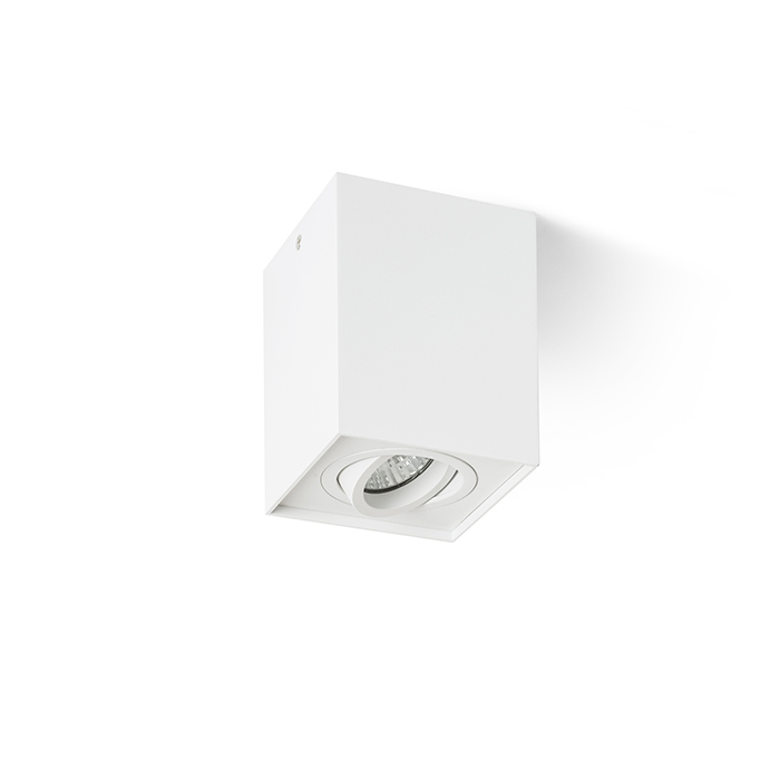 Corp de iluminat pătrat de tavan montat pe suprafață cu posibilitate de înclinare pentru bec cu, ENKI EDG I alb 230V LED GU10 8W