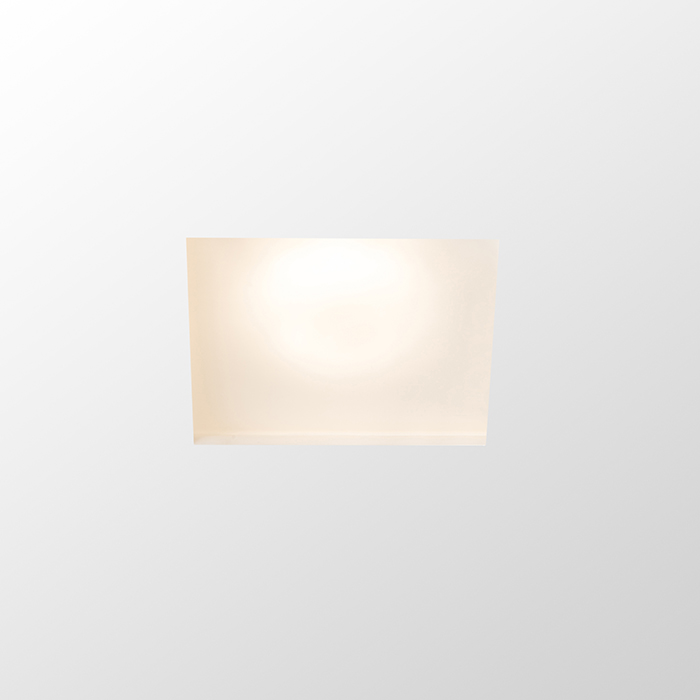 Corp de iluminat pătrat din gips încastrat cu sticlă din satin pentru sursă de lumină cu soclu GU10 DAN SQ 80, rigips, 230V, LED, 8W