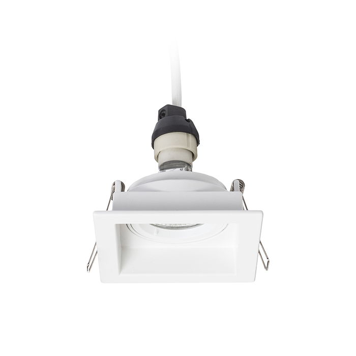 Corp de iluminat pătrat încastrat pentru tavan din gips-carton, cu înclinare, pentru fasung GU10, ACASA alb 230V LED 8W