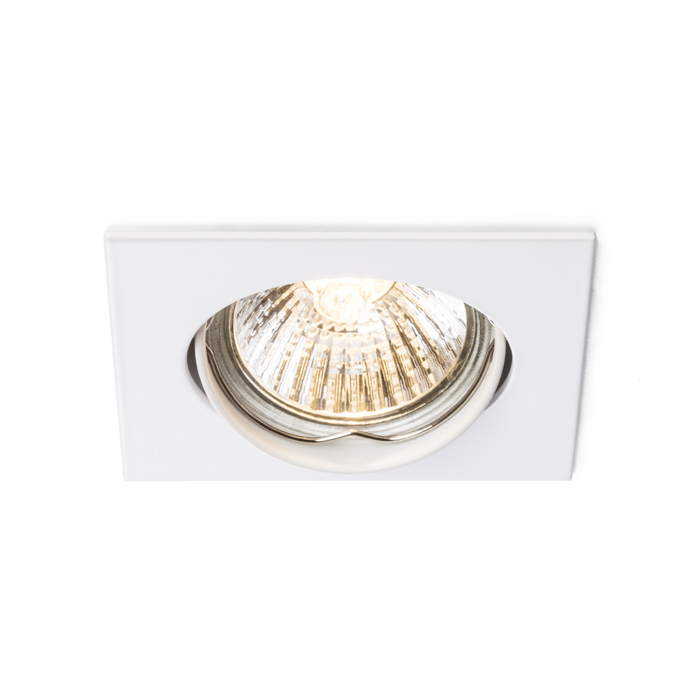 Corp de iluminat pătrat încastrat pentru tavan din gips-carton, cu înclinare, pentru fasung GU10, TOPIC SQ înclinabil alb mat 230V LED 8W