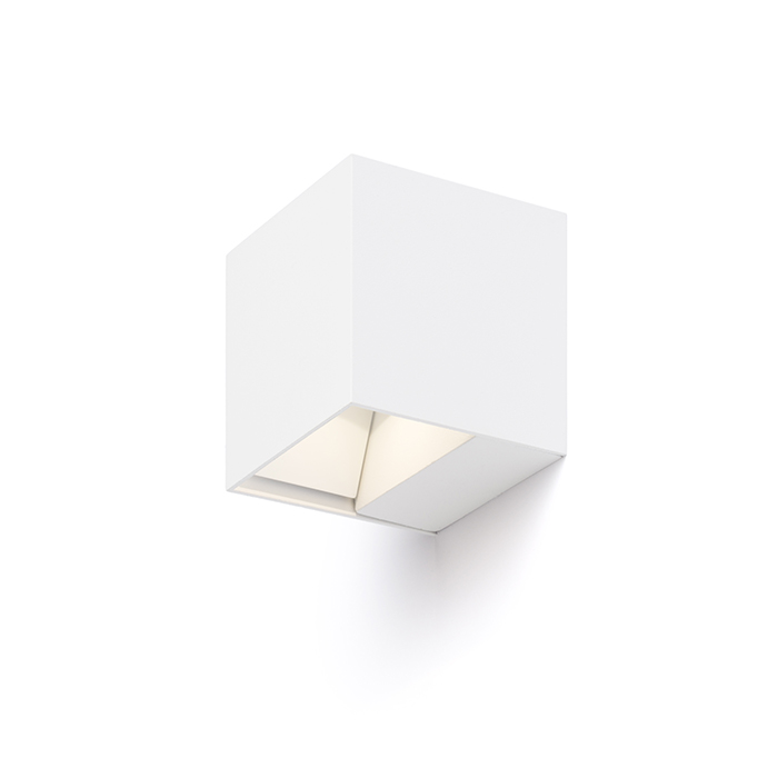 Corp de iluminat pătrat LED de perete SUS / JOS cu fascicul reglabil, CARRE alb 230V 2x3W IP54 3000K