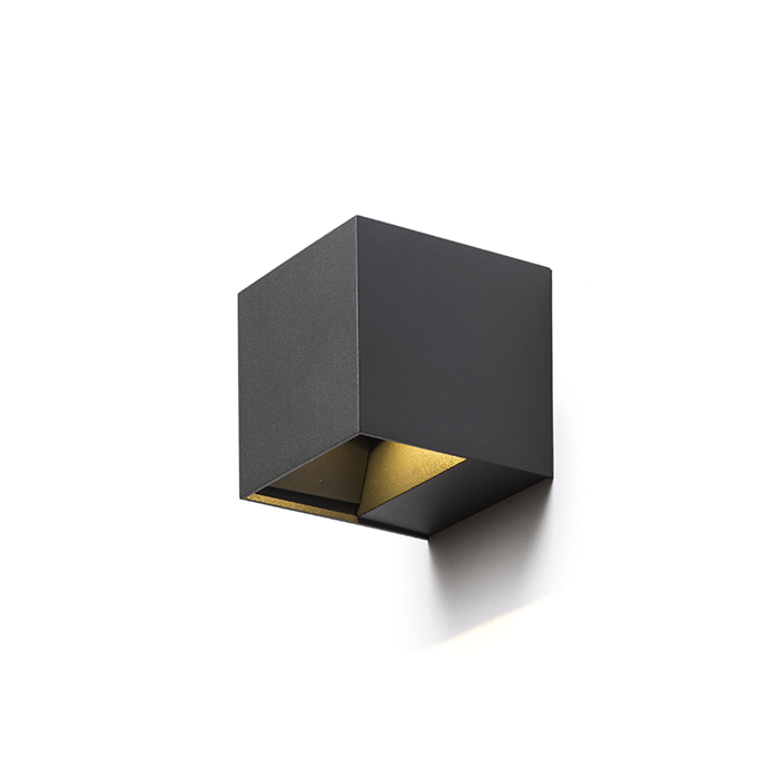 Corp de iluminat pătrat LED de perete SUS / JOS cu fascicul reglabil, CARRE antracit 230V 2x3W IP54 3000K