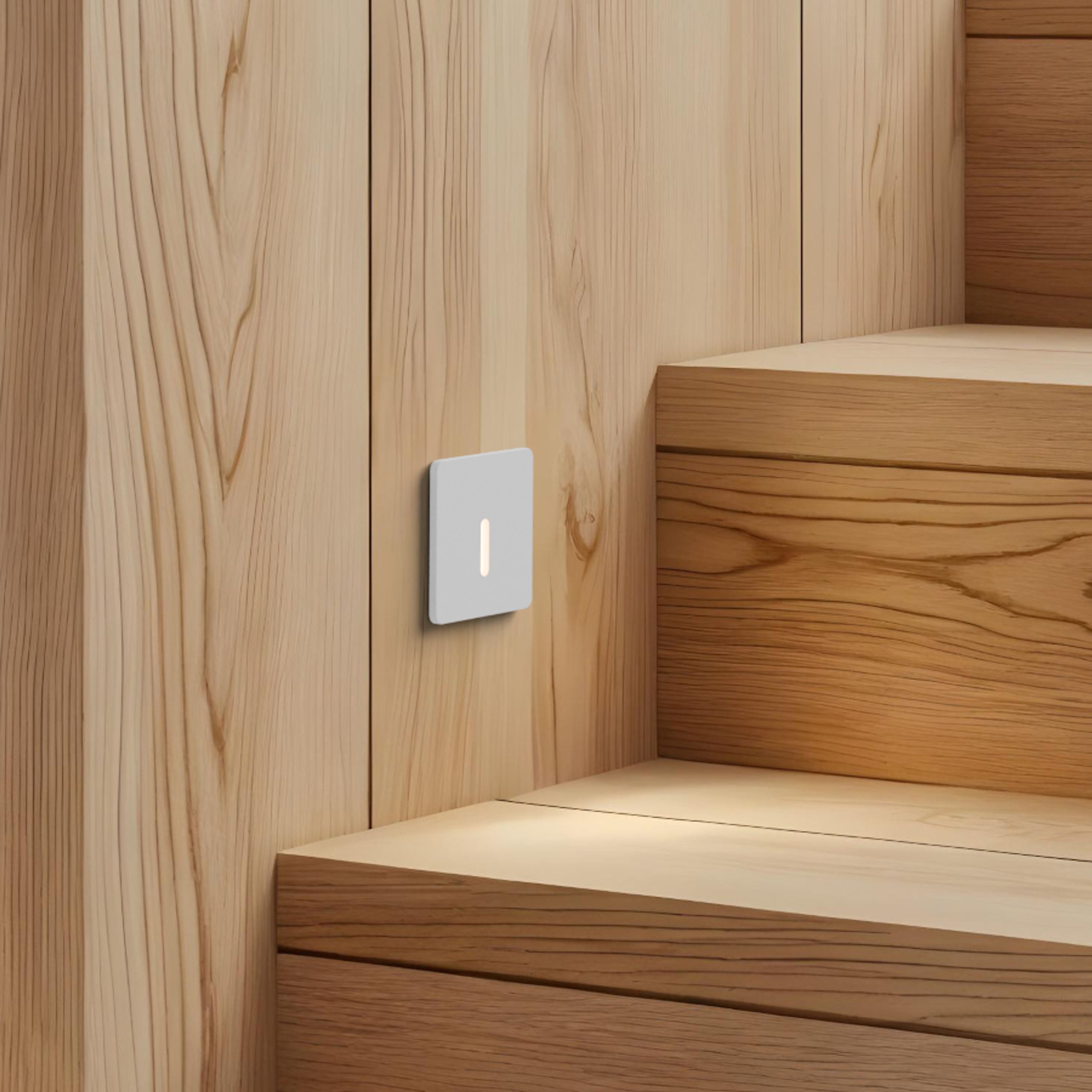 Corp de iluminat pătrat LED încastrat de perete cu fascicul de lumină îngustă, IRIA SQ alb 230V 3W 10° 3000K