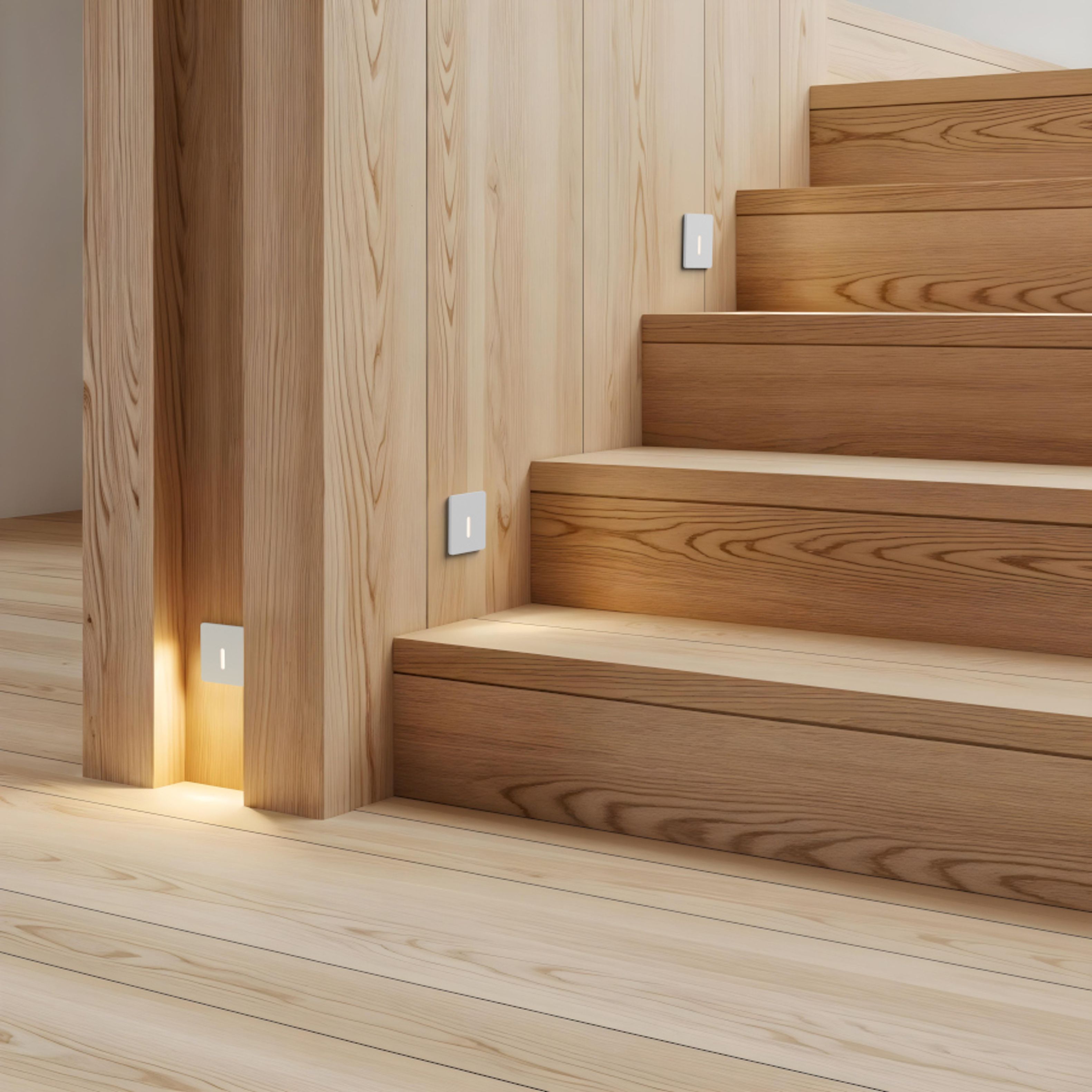 Corp de iluminat pătrat LED încastrat de perete cu fascicul de lumină îngustă, IRIA SQ alb 230V 3W 10° 3000K