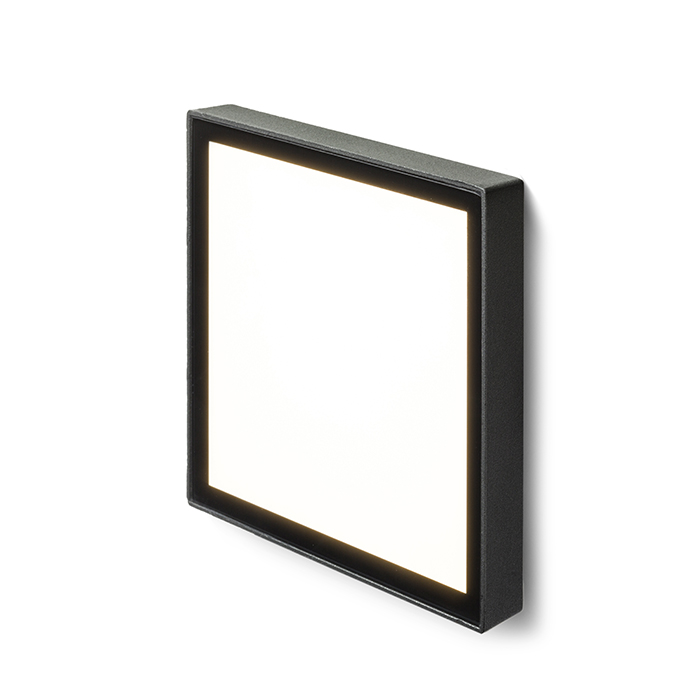 Corp de iluminat pătrat LED încastrat pentru iluminarea de orientare a trotuarelor, scărilor sau, DEJAVU SQ 14 incastrat negru 230V 6W IP65 3000K