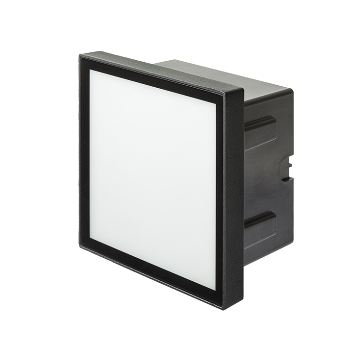 Corp de iluminat pătrat LED încastrat pentru iluminarea de orientare a trotuarelor, scărilor sau, DEJAVU SQ 14 incastrat negru 230V 6W IP65 3000K