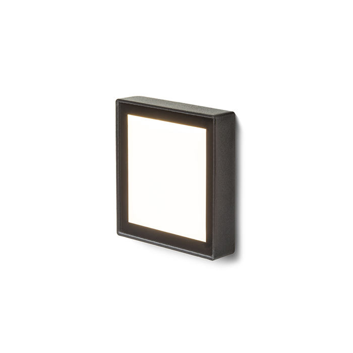Corp de iluminat pătrat LED încastrat pentru iluminarea de orientare a trotuarelor, scărilor sau, DEJAVU SQ 9 incastrat negru 230V 3.5W IP65 3000K